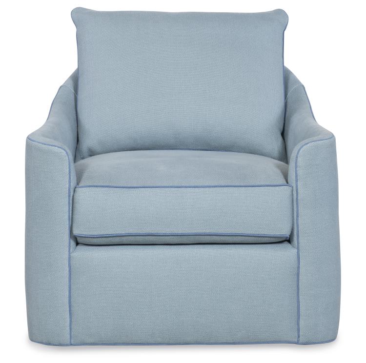 Kent Swivel Chair in Platinum Solid Performance Fabric