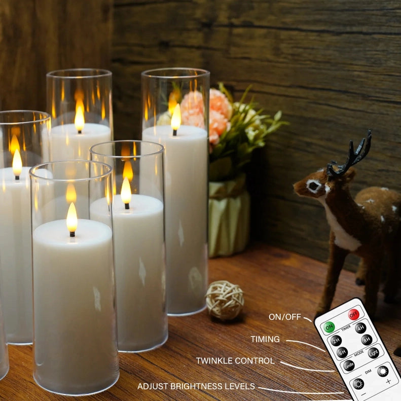 Flameless LED Candles in Clear Acrylic