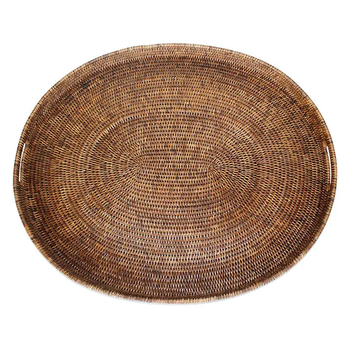 Oval Rattan Tray