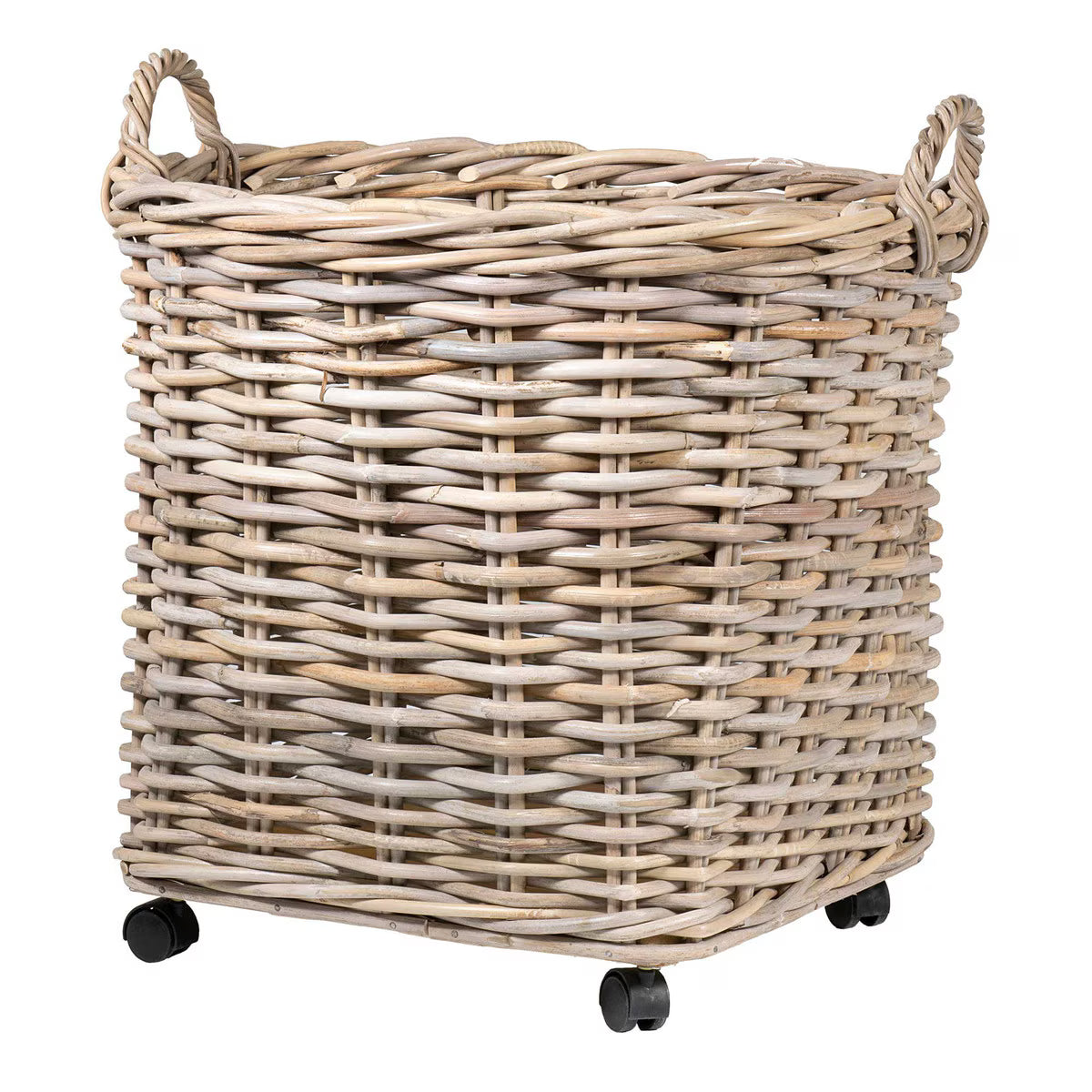 Mona Rattan Storage Baskets with Wheels