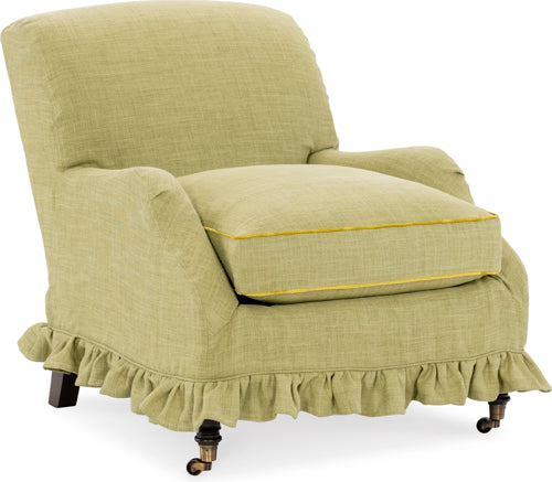 Lee Slipcovered Chair with Ruffled Skirt