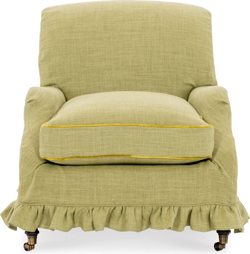 Lee Slipcovered Chair with Ruffled Skirt