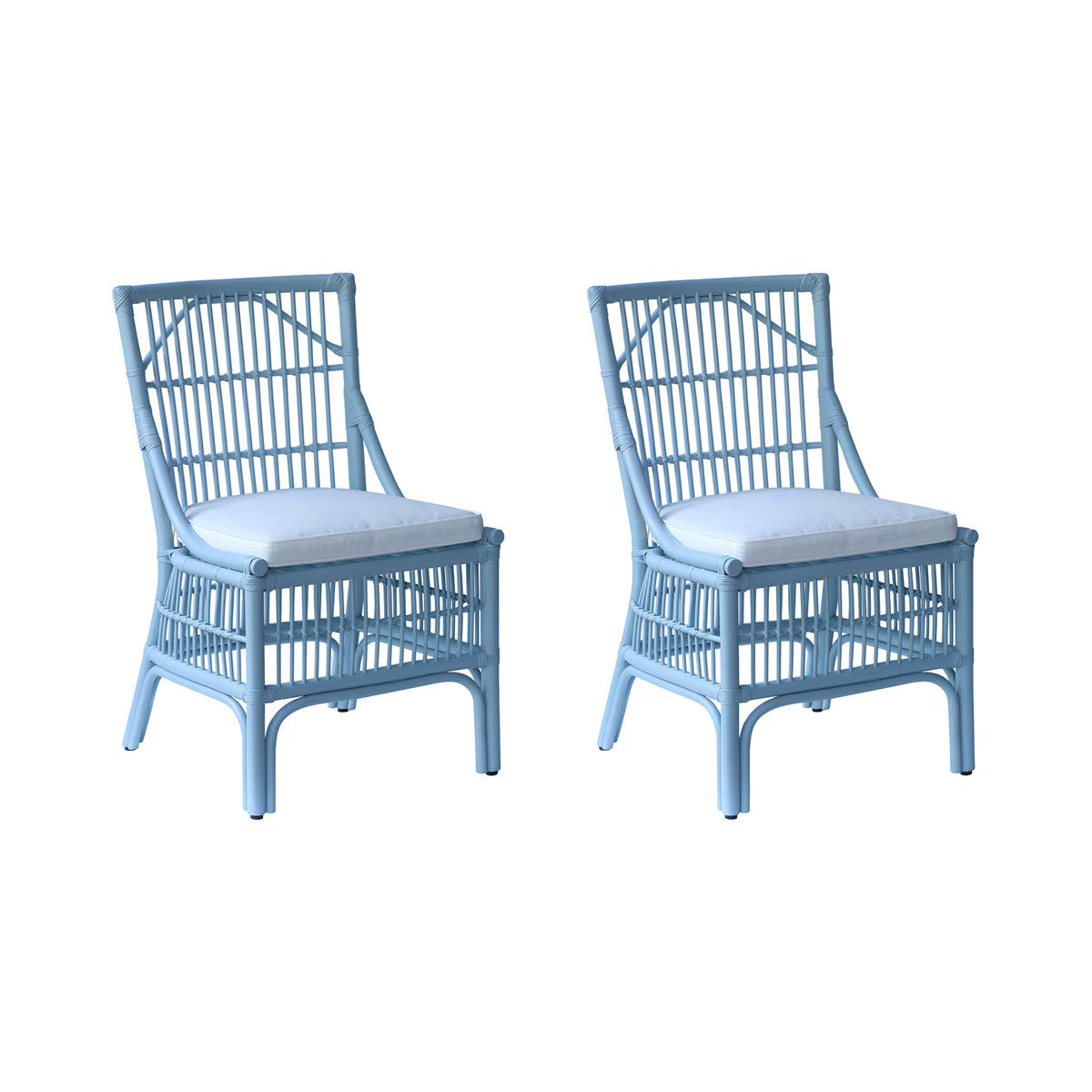 Winston II Rattan Dining Chair, Blue