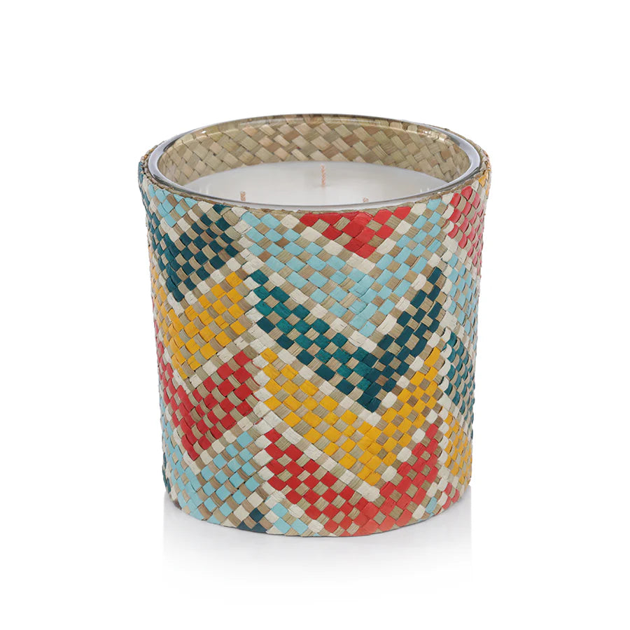 Woven Palm Triple Wick Candles