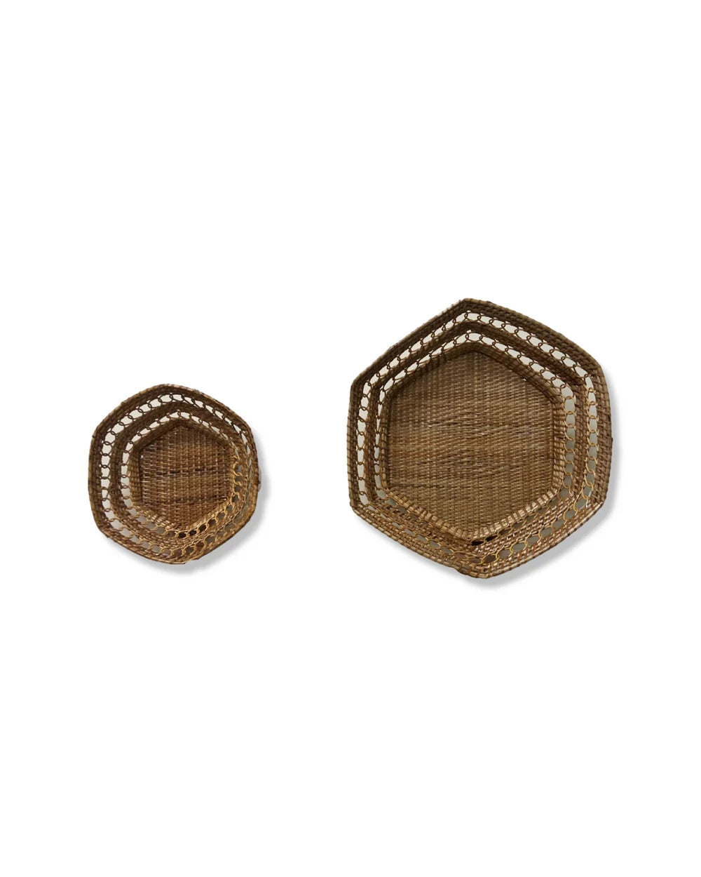 Hexagonal Woven Wall Baskets