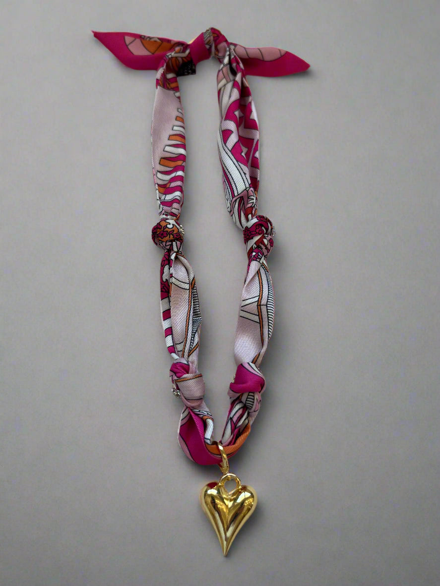 Scarf Necklace with Charm