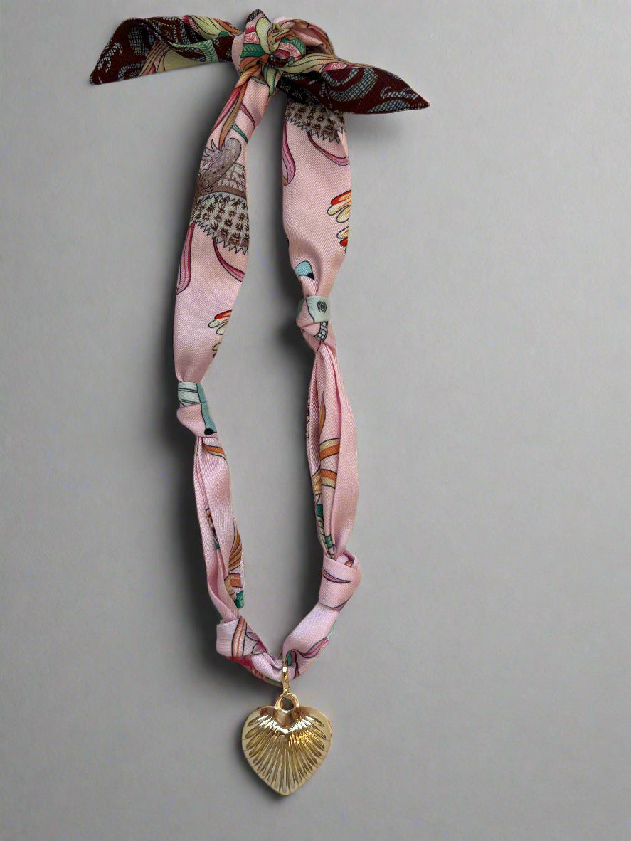 Scarf Necklace with Charm