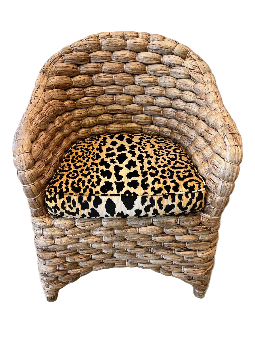 Atherton Dining Chair with Custom Leopard Upholstery