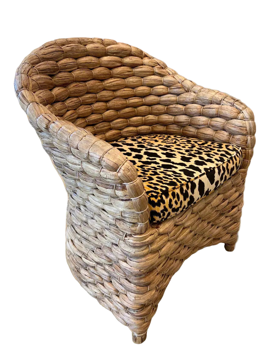 Atherton Dining Chair with Custom Leopard Upholstery