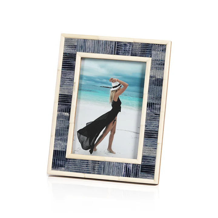Mendocino Blue Carved Bone Photo Frames