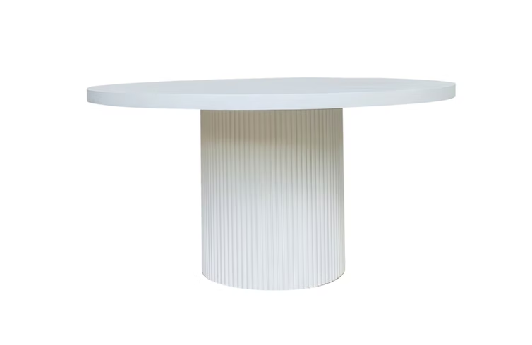 Elle 60" Round Dining Table White