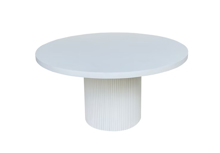 Elle 60" Round Dining Table White