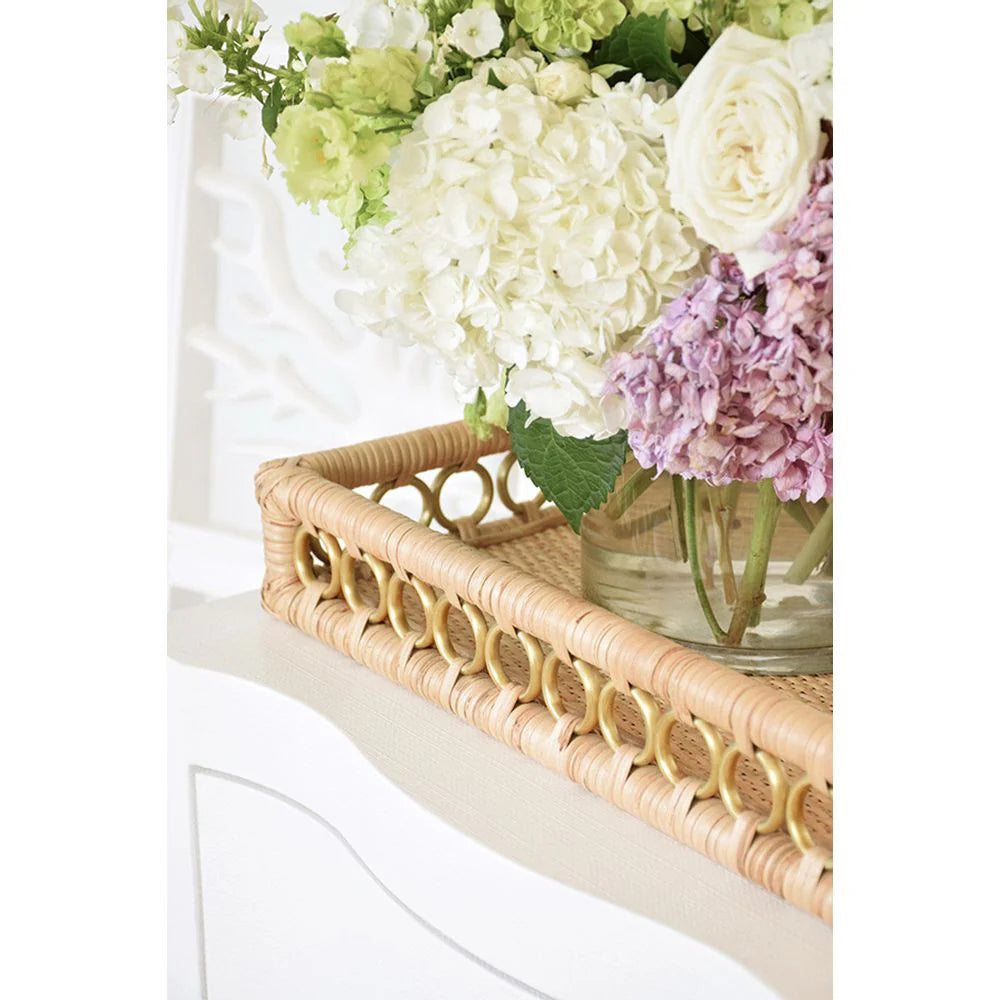 Tango Rattan and Brass Tray