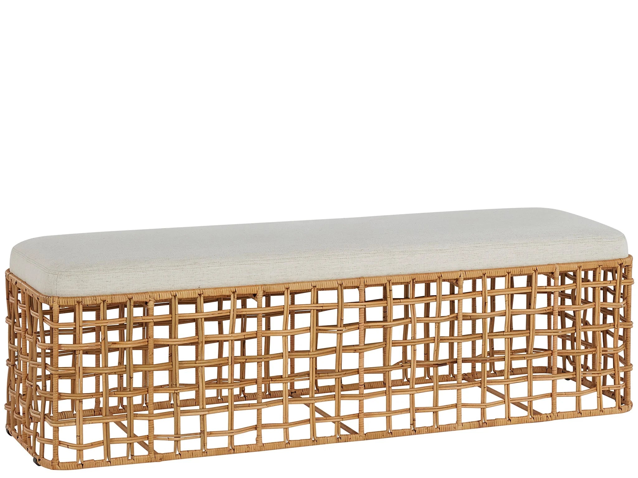 Interlaced Rattan Bench