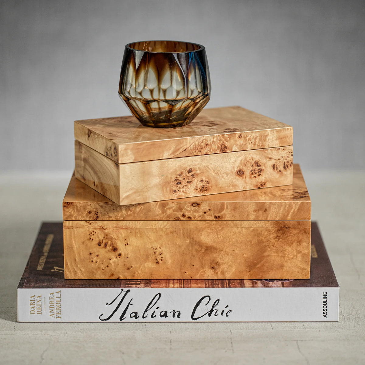 Burl Wood Decorative Boxes