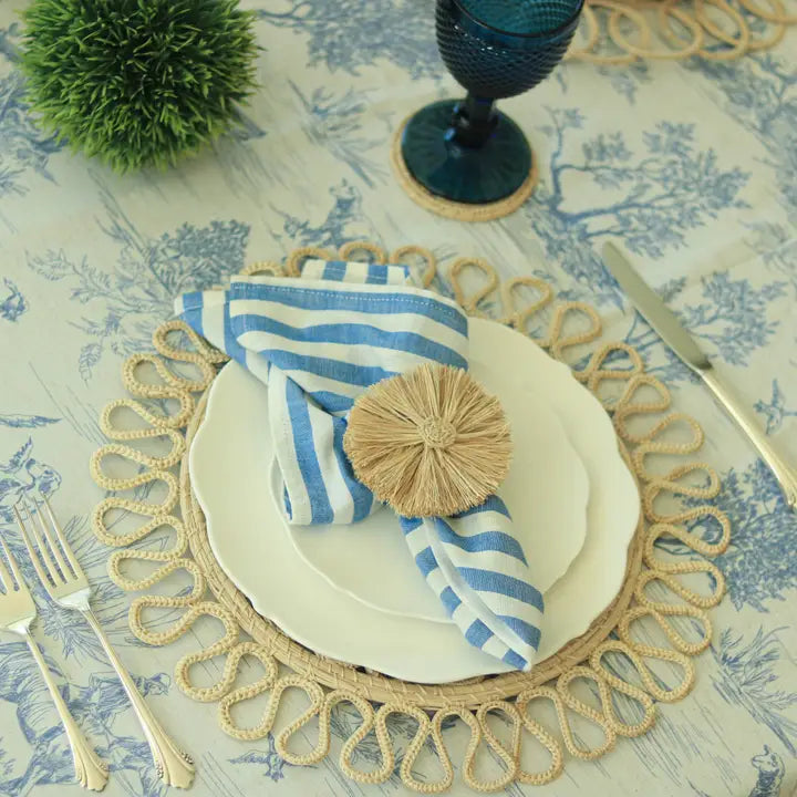 Fringe Raffia Napkin Rings - Set of 4