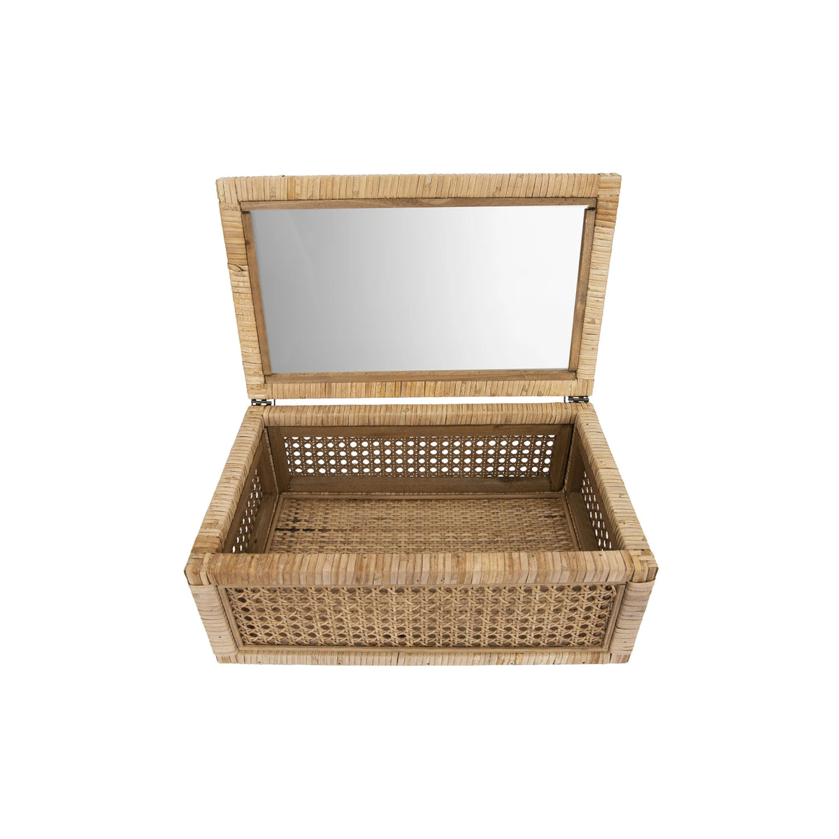 Cane Rattan Boxes with Glass