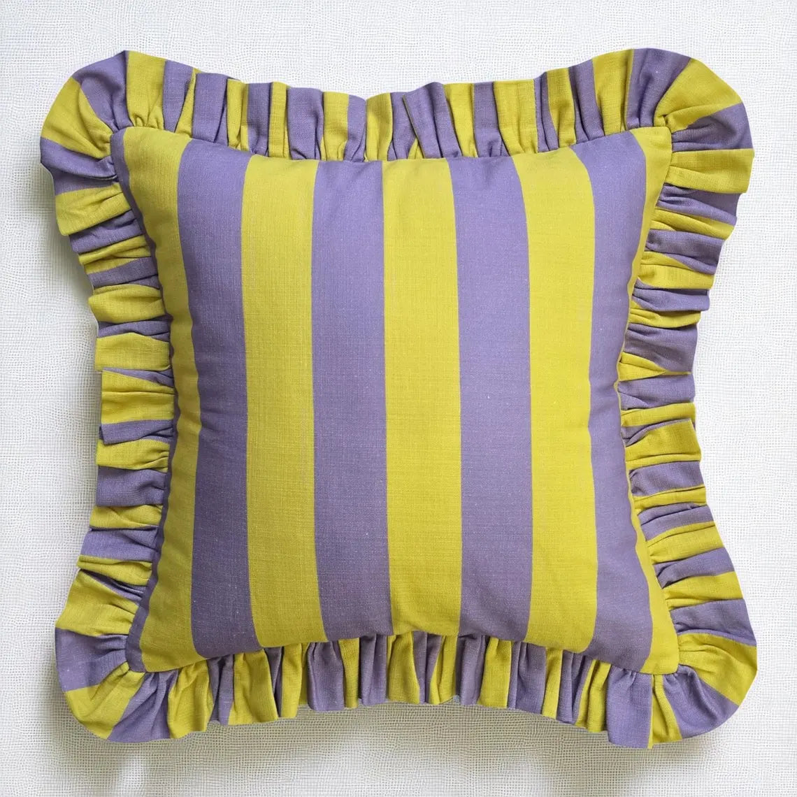 Striped Pillows with Frill Edge