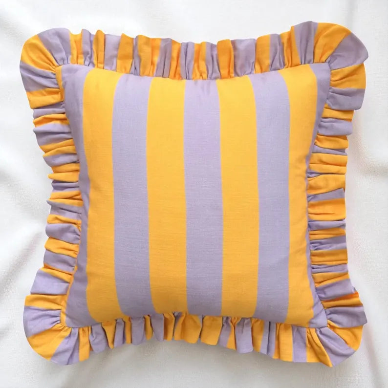 Striped Pillows with Frill Edge