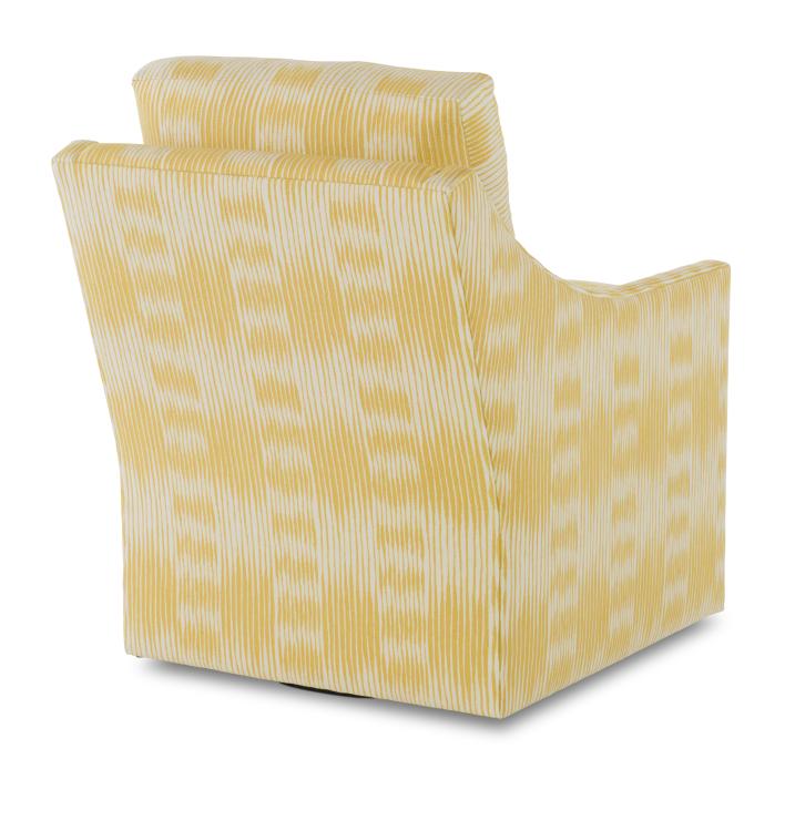 Truman Swivel Chair in Blue and White Ticking Stripe