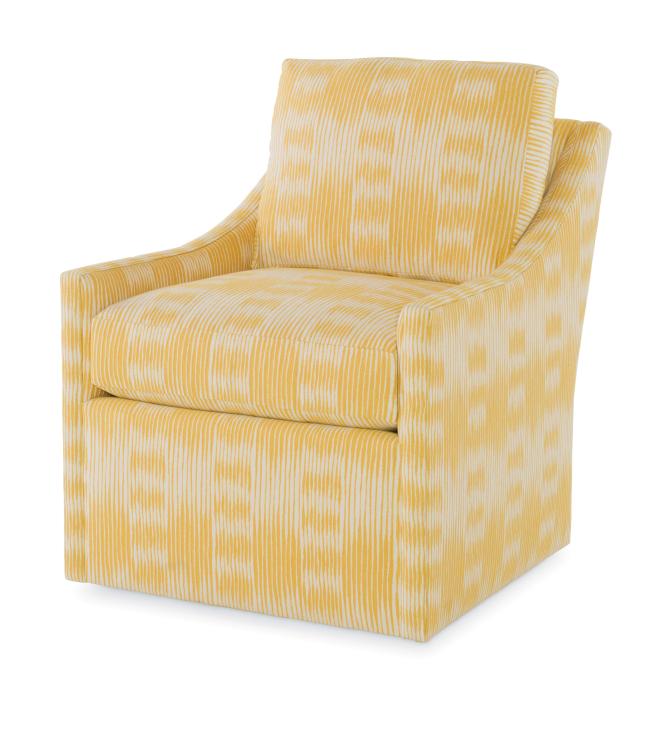Truman Swivel Chair in Blue and White Ticking Stripe