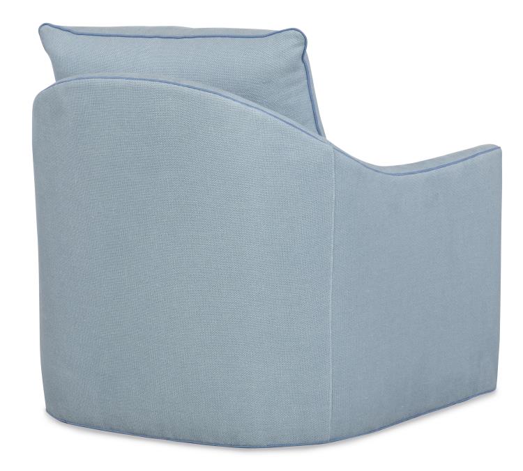Kent Swivel Chair in Platinum Solid Performance Fabric