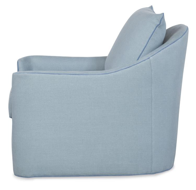 Kent Swivel Chair in Platinum Solid Performance Fabric
