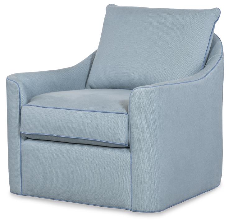 Kent Swivel Chair in Platinum Solid Performance Fabric