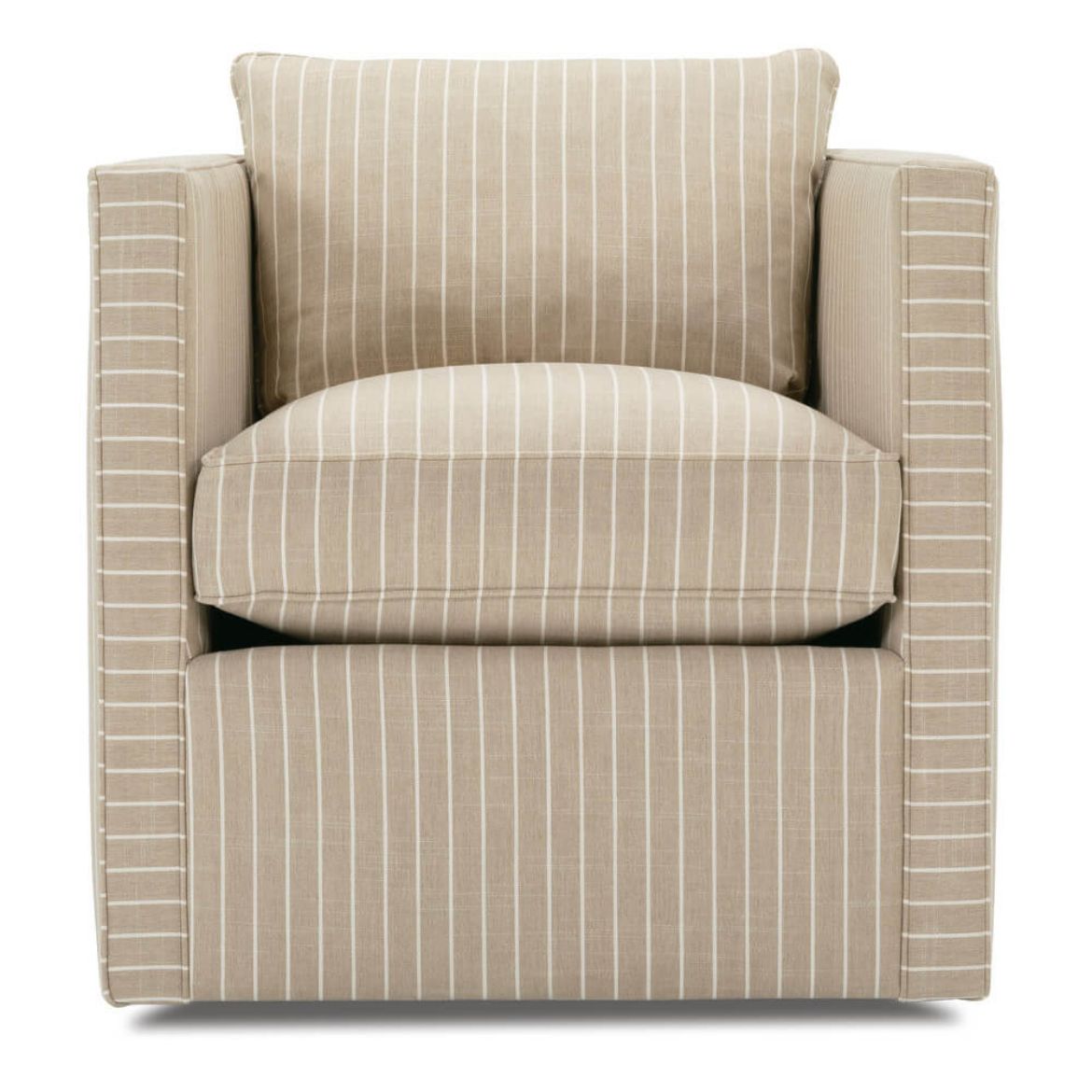 Rothko Swivel Chair in Camel Pinstripe