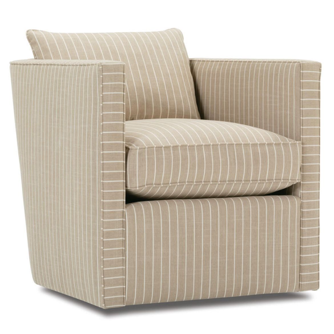 Rothko Swivel Chair in Camel Pinstripe