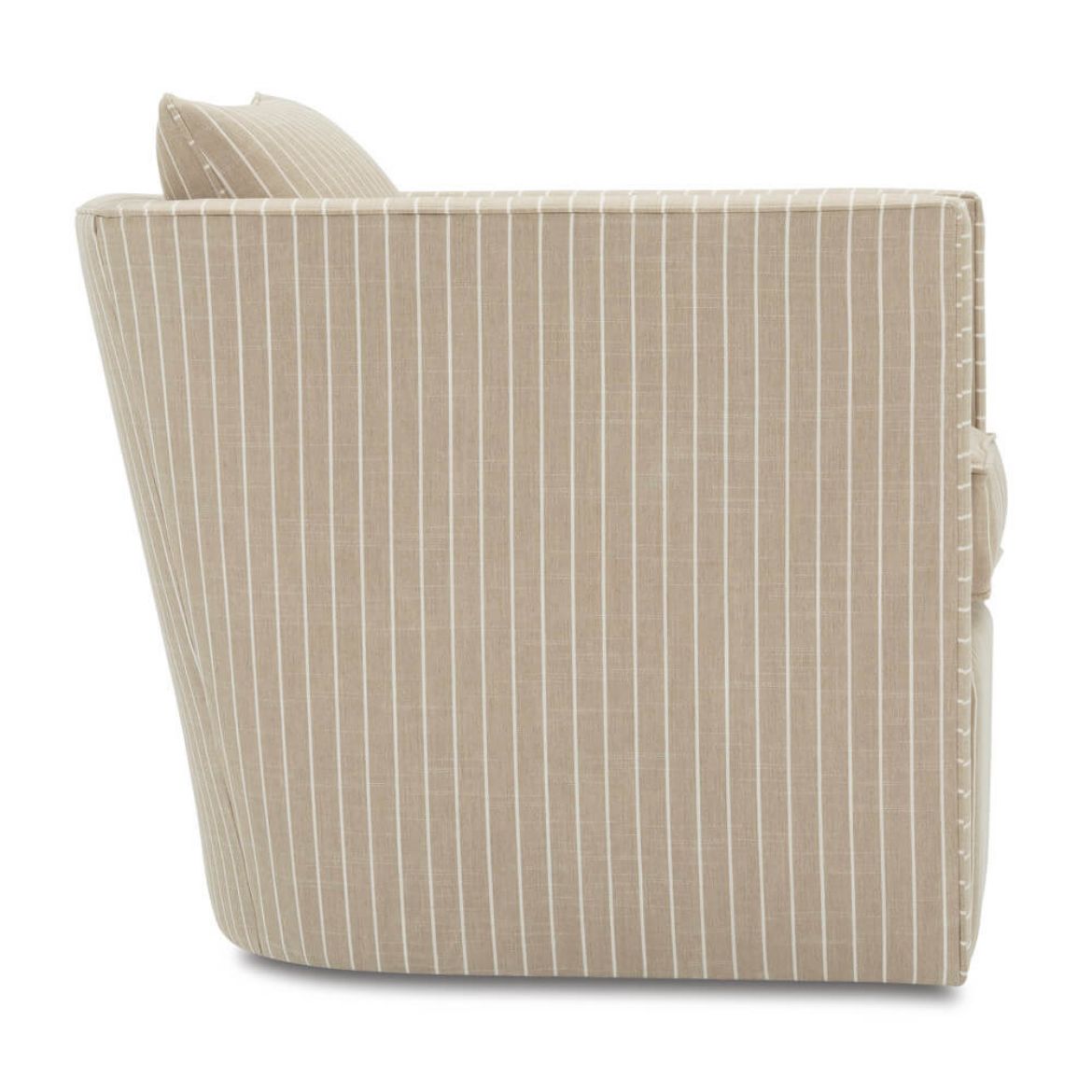 Rothko Swivel Chair in Camel Pinstripe