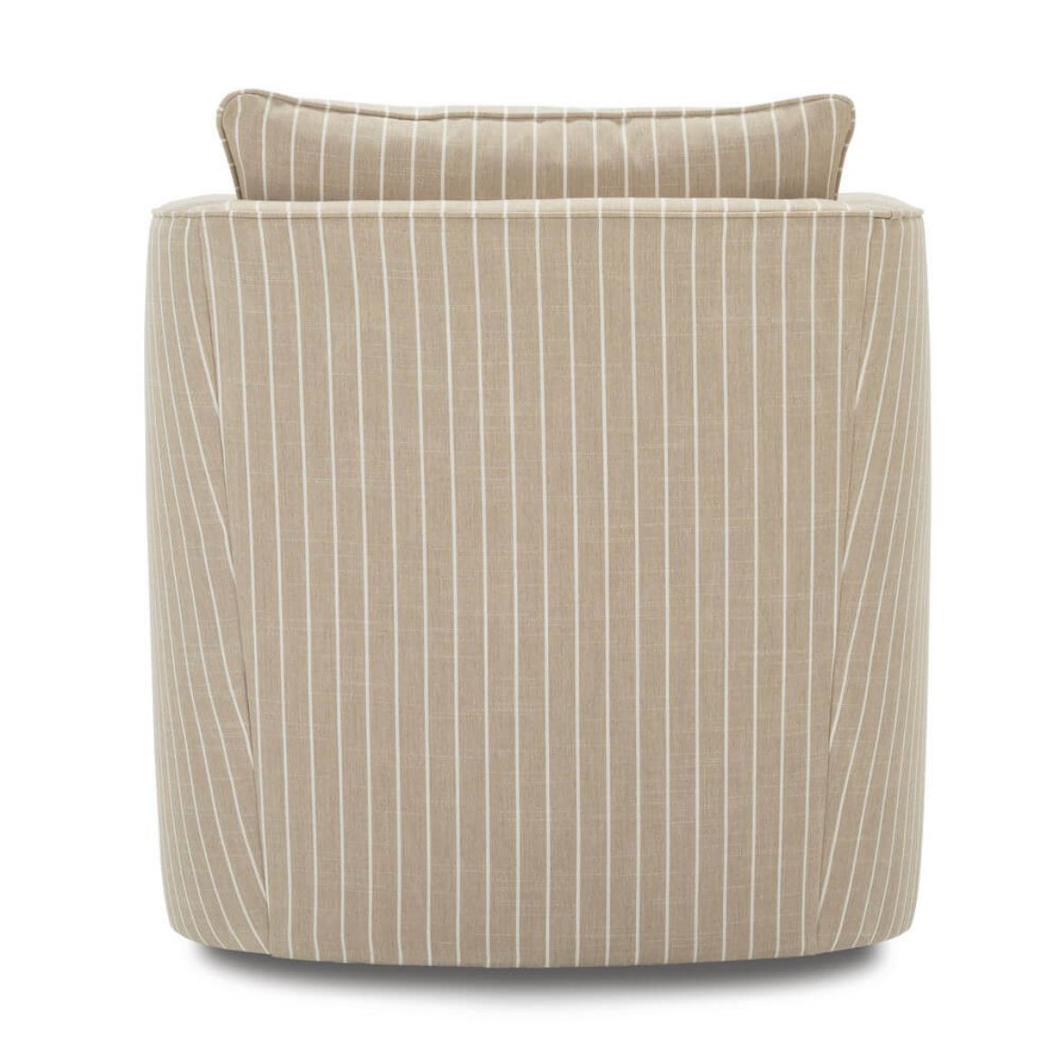 Rothko Swivel Chair in Camel Pinstripe