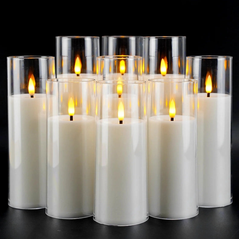 Flameless LED Candles in Clear Acrylic