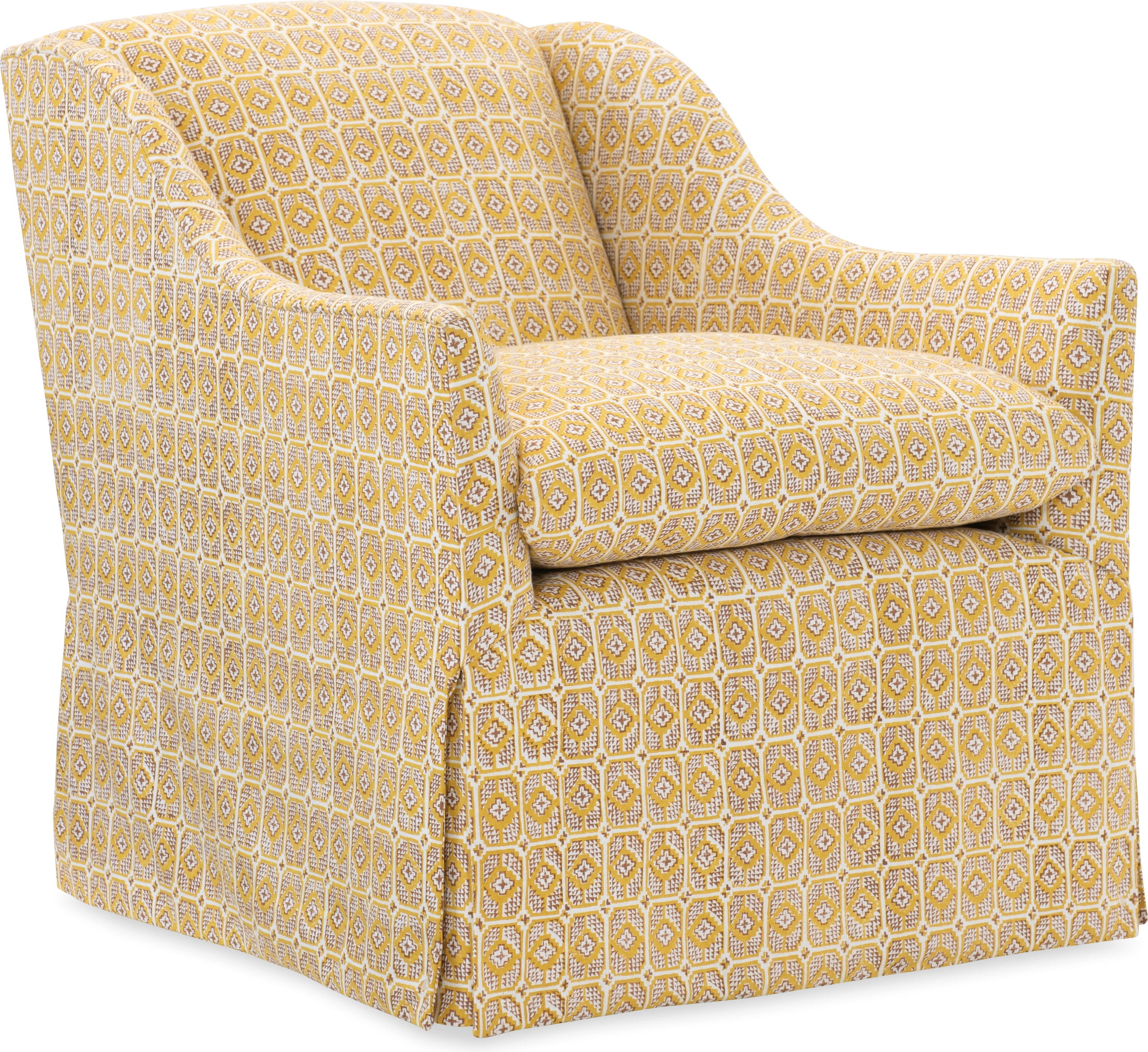 Lee Swivel Chair in Ochre Print