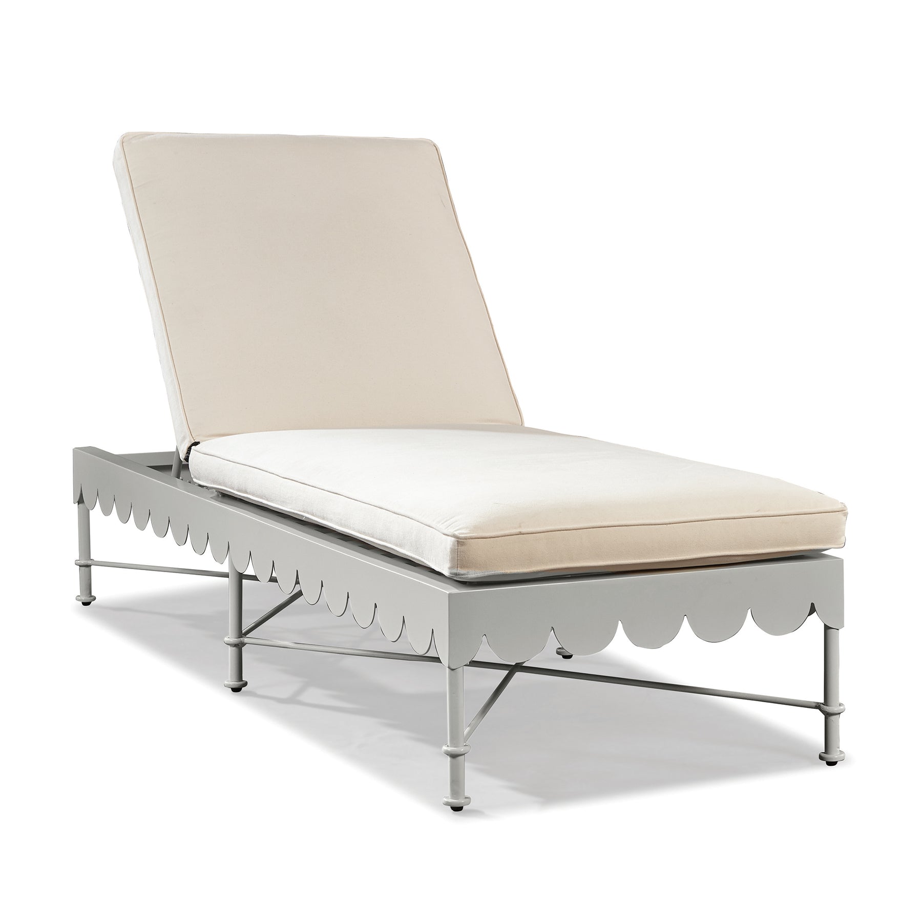 Awning Adjustable Outdoor Chaise in Ripple Stripe