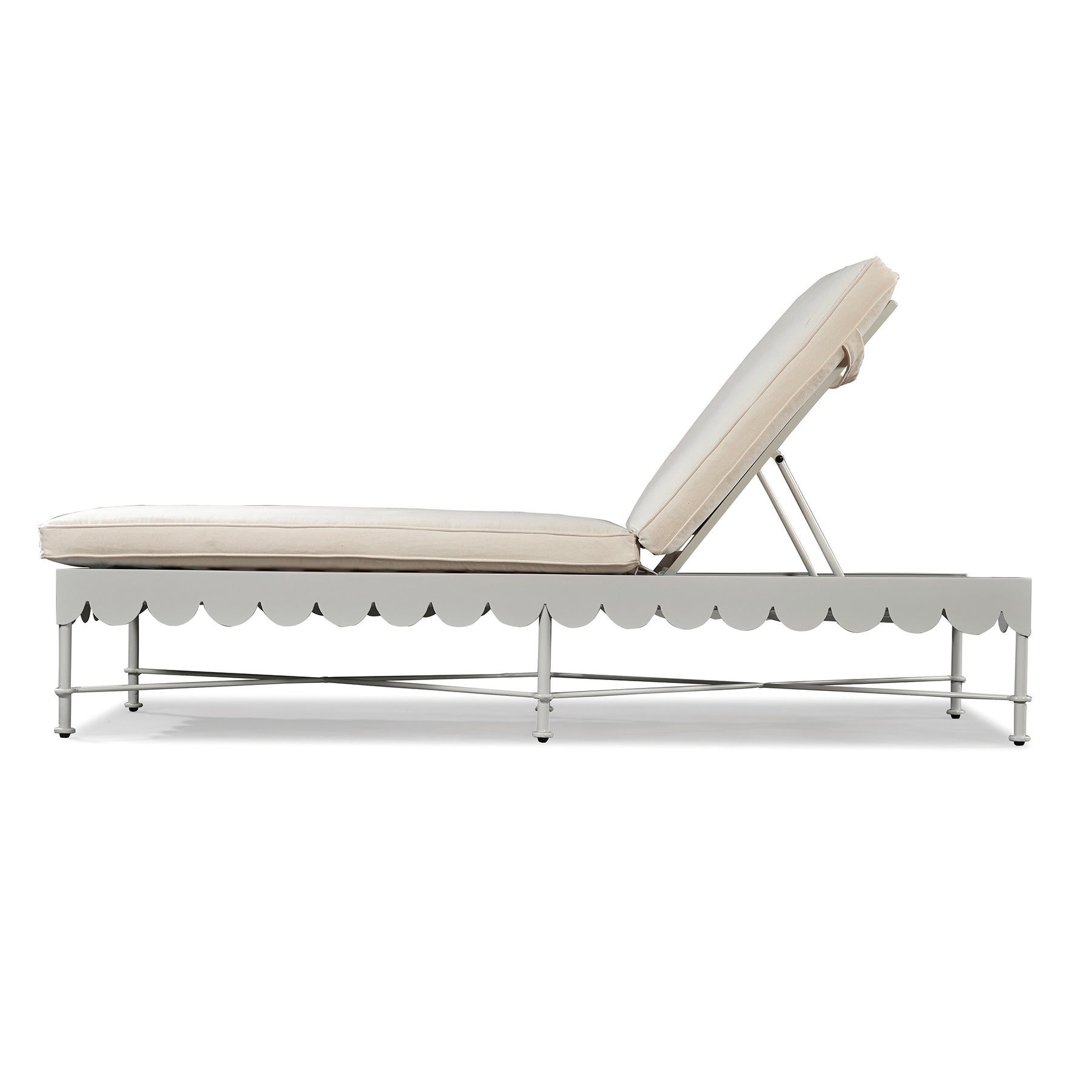 Awning Adjustable Outdoor Chaise in Ripple Stripe