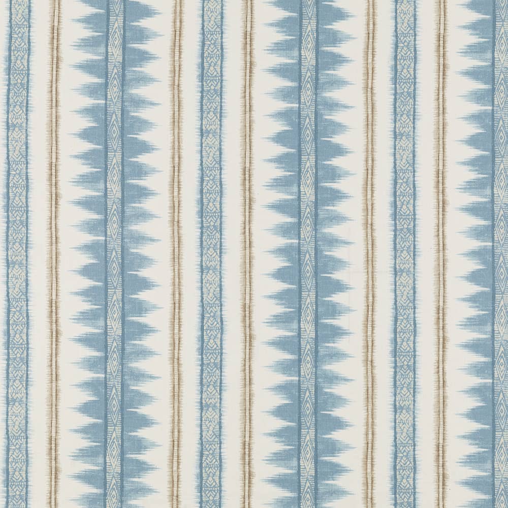 Allie Swivel Chair in Blue and White Tribal