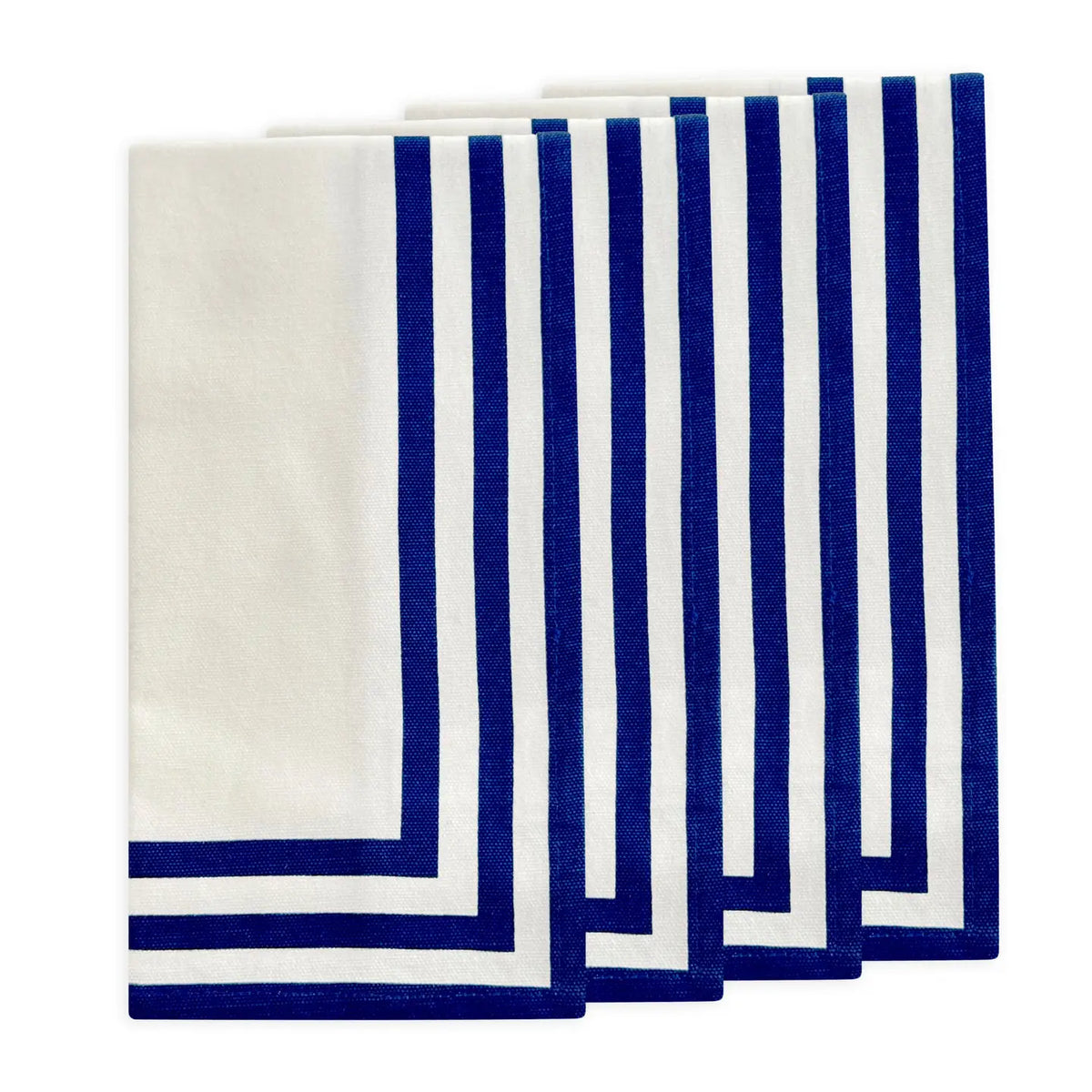 Triple Blue Stripe Dinner Napkins, S/4