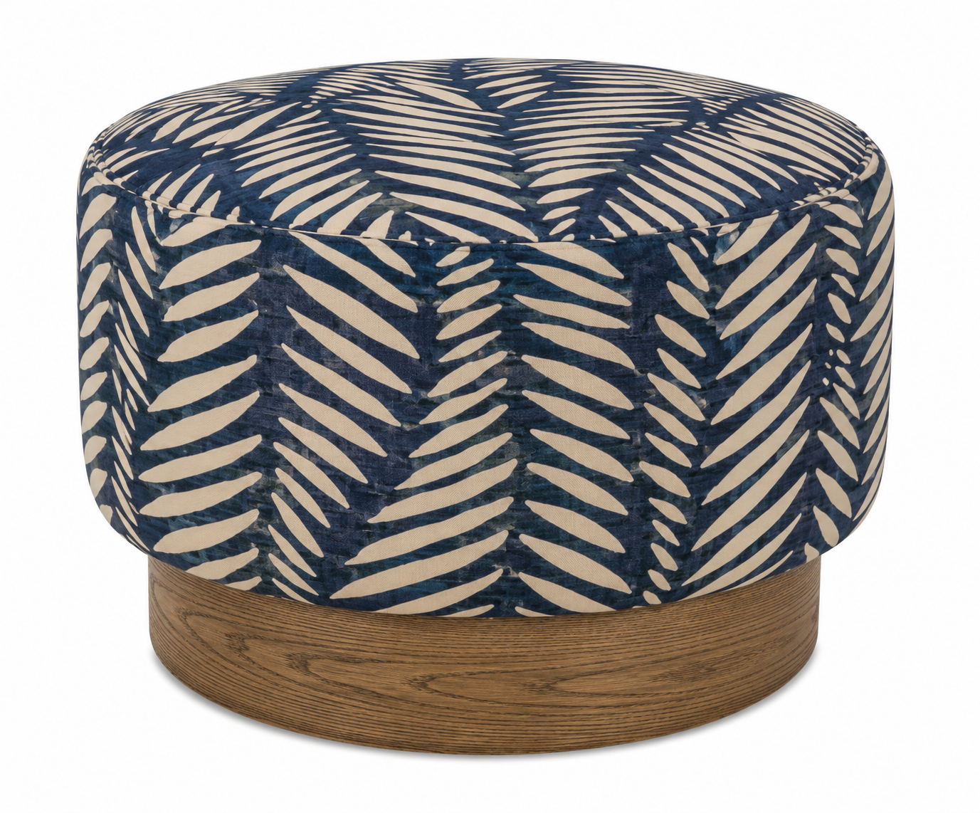 Petra Swivel Ottoman in Indigo Palm