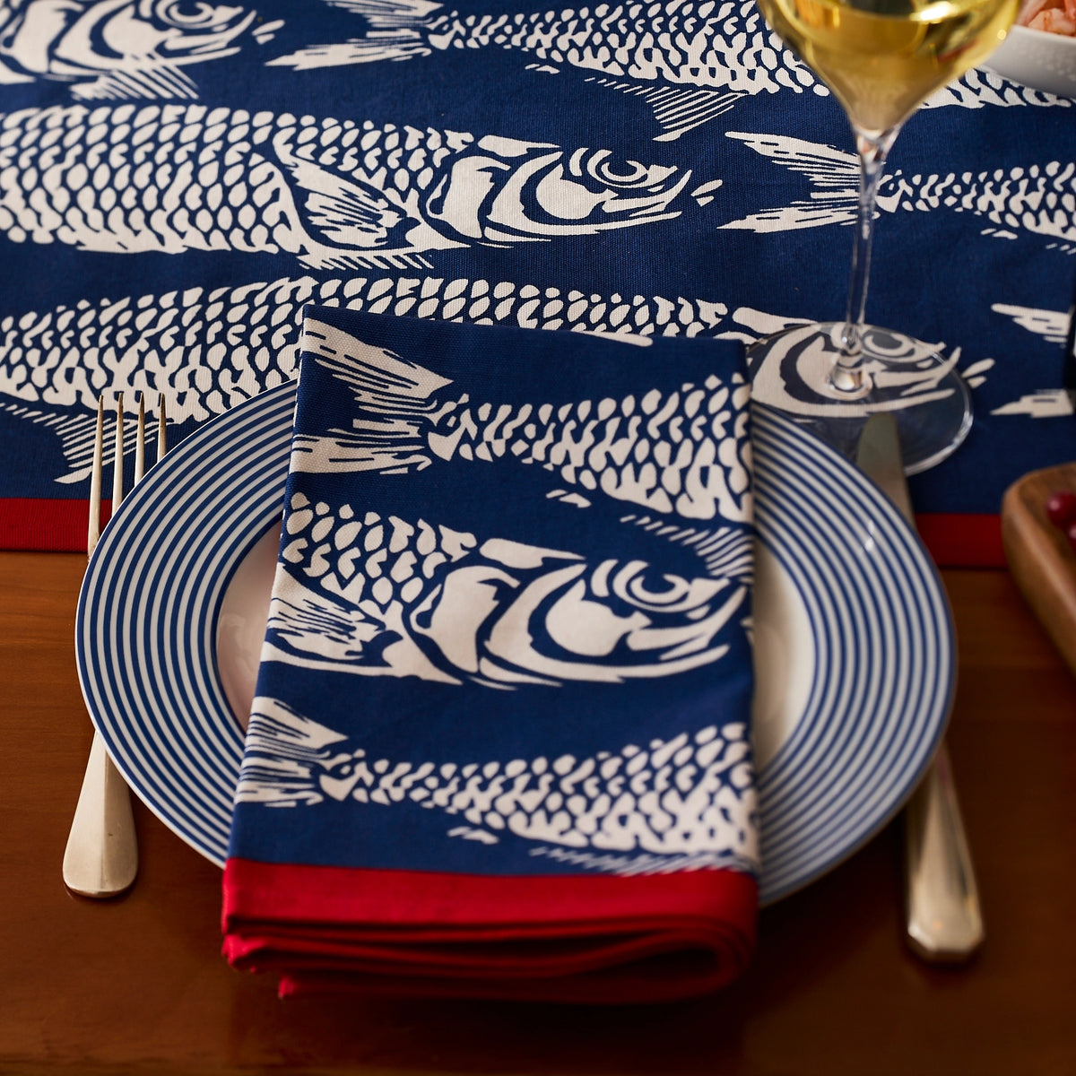 Sardines Dinner Napkins, S/4