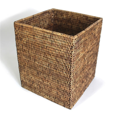 Square Rattan Waste Basket
