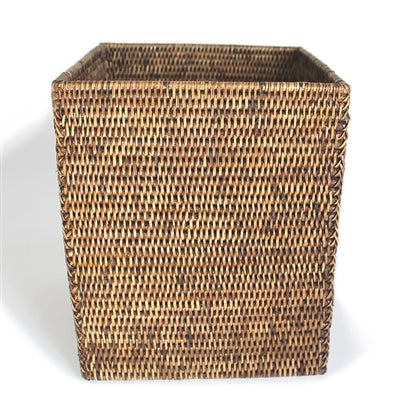 Square Rattan Waste Basket