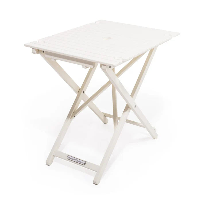 Tall Folding Umbrella Table in Antique White