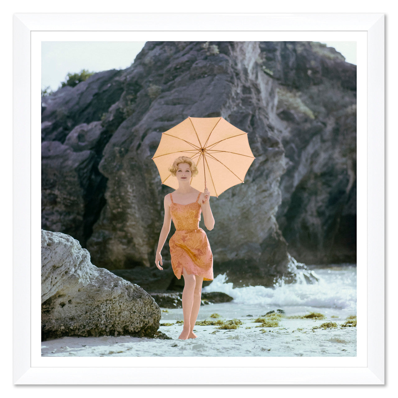 Vogue Magazine, Model Wearing an Orange Bathing Suit