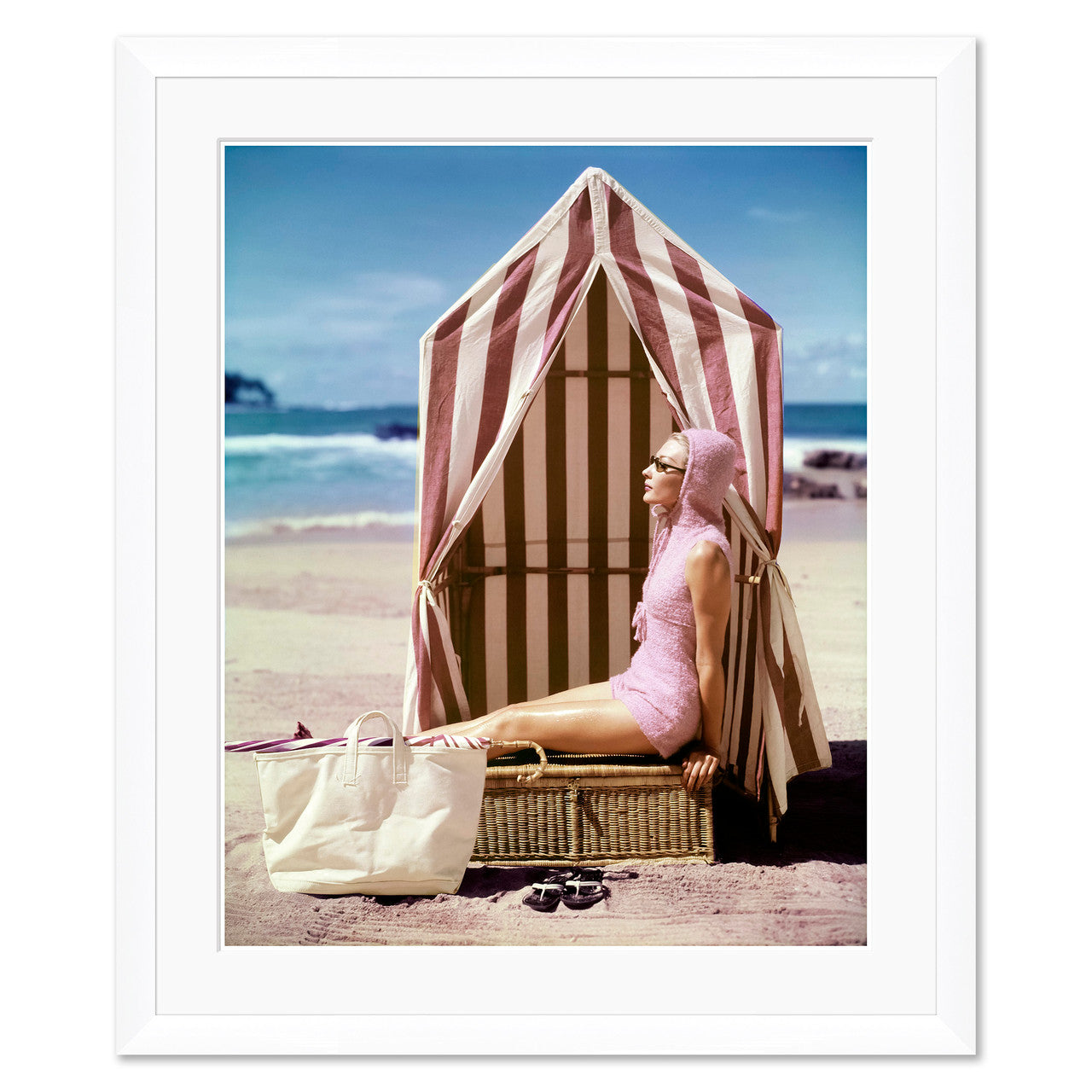 Vogue Magazine, Model in Pink Swimsuit