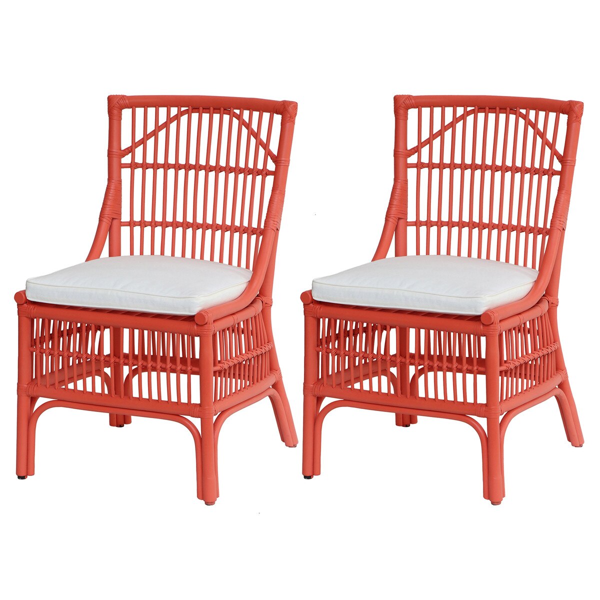Winston II Rattan Dining Chair, Coral