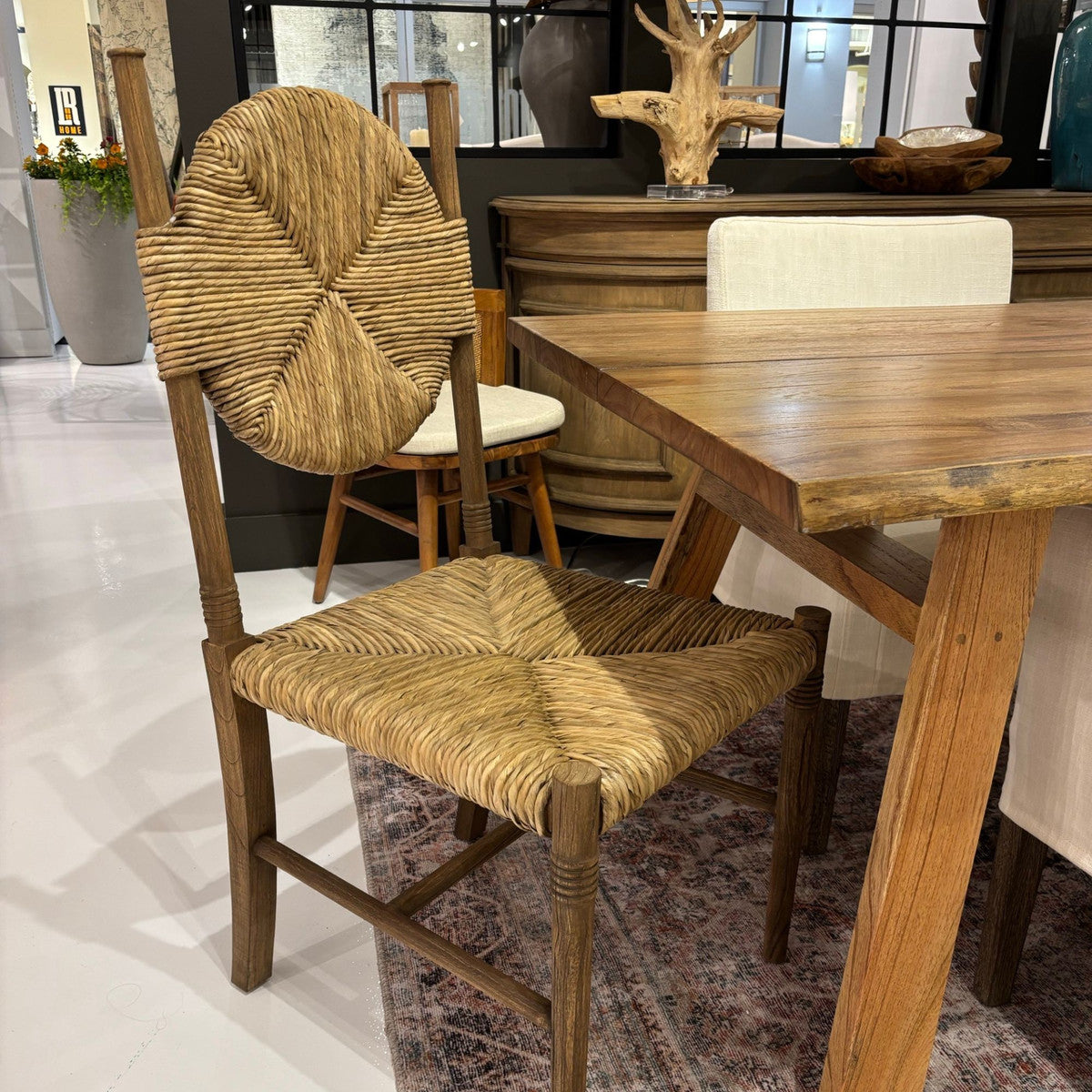 Wide Woven Dining Chair