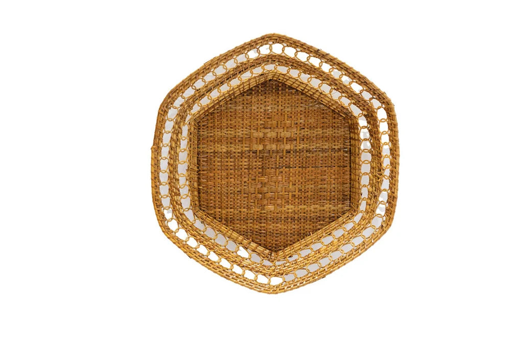 Hexagonal Woven Wall Baskets
