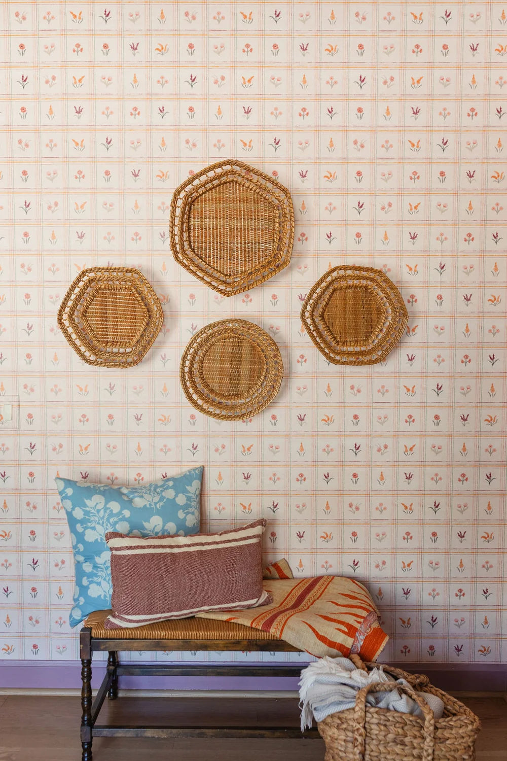 Hexagonal Woven Wall Baskets