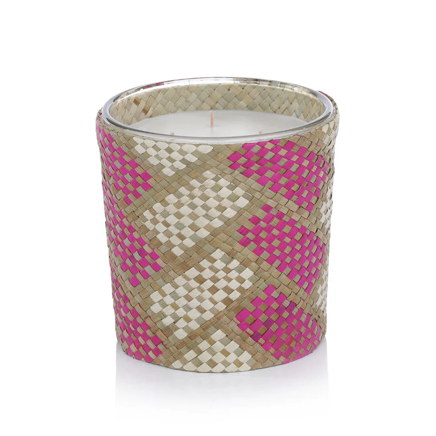 Woven Palm Triple Wick Candles